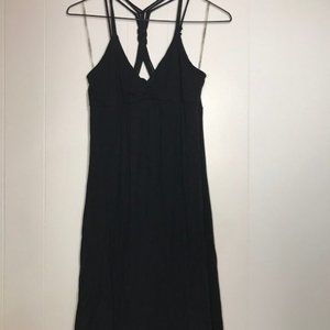 Black Swing Dress- Braided Spaghetti Straps